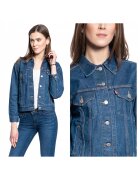 Levi's Дамско Яке - Ex- Boyfriend Trucker - Стандартна Кройка - Деним Дизайн - Без Качулка - С Копчета - Памук - XS INTL - Синьо