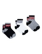 Levi's Къси чорапи с лого - 3 чифта Бял/Черен/Сив меланж