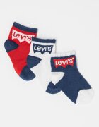 Levi's Къси чорапи с лого - 3 чифта Червен/Бял/Тъмносин
