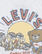 Levi's Къси дънки и тениска с принт Бял/Кафяв/Прашно синьо