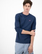 Levi's Памучна блуза с лого Тъмносин/Тъмносин
