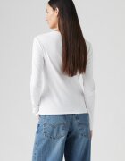 Levi's Памучна блуза с овално деколте Бял