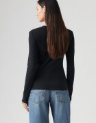 Levi's Памучна блуза с овално деколте Черен
