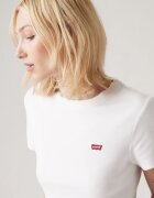 Levi's Памучна слим тениска Essential Бял