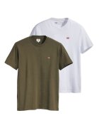 Levi's Памучна тениска с бродирано лого - 2 броя - Бял/Маслинено зелено