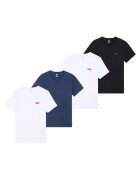 Levi's Памучна тениска с овално деколте - 4 броя - Бял/Син