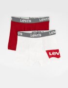 Levi's Памучни боксерки с лого 2 чифта Червен/Бял/Сив