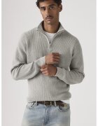 Levi's Пуловер Housemark с къс цип - Сив меланж
