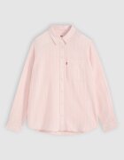 Levi's Раирана риза с памук и лен Бял/Бледо розово