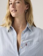 Levi's Раирана риза с памук и лен Бял/Бледо синьо