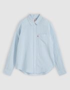 Levi's Раирана риза с памук и лен Бял/Бледо синьо