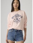 Levi's Свободен суитшърт с овално деколте - Бледо розово/Тъмносин