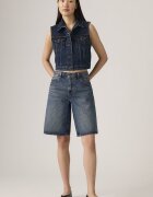 Levi's Свободни къси дънки с миди талия Син меланж