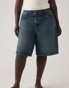 Levi's Свободни къси дънки с миди талия Син меланж