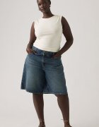 Levi's Свободни къси дънки с миди талия Син меланж