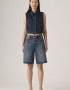 Levi's Свободни къси дънки с миди талия Син меланж