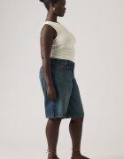Levi's Свободни къси дънки с миди талия Син меланж
