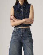 Levi's Свободни къси дънки с миди талия Син меланж