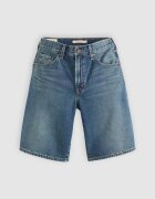 Levi's Свободни къси дънки с миди талия Син меланж
