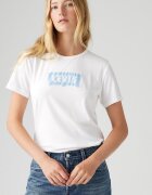 Levi's Тениска с овално деколте и лого Пастелносин/Бял