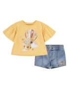 Levi's Тениска с памук и къс панталон Прашно синьо/Шафраново жълто