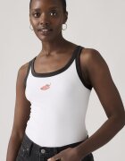 Levi's Топ с памук Избеляло черно Бял