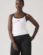 Levi's Топ с памук Избеляло черно Бял