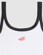Levi's Топ с памук Избеляло черно Бял