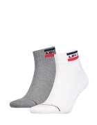 Levi's Унисекс чорапи до глезена - 2 чифта Червен/Бял/Сив