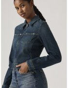 Levi's Вталено дънково яке с цип - Прашно синьо