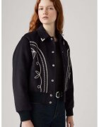 Levi's Яке с вълна с рипсени маншети и подгъв - Черен/Мръснобял