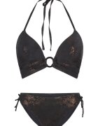 LingaDore Бански 31453 с бляскави детайли - 2 части - Черен/Многоцветен