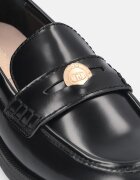 Liu Jo Кожени мокасини Preppy с лого Черен