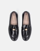 Liu Jo Кожени мокасини Preppy с лого Черен