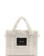 Liu Jo Плюшена чанта Tote - Слонова кост