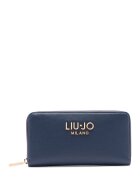 Liu Jo Портфейл от еко кожа с цип - Петролно синьо