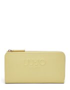 Liu Jo Портфейл от еко кожа Сафиано с цип - Жълт