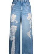 Liu Jo Разкроени дънки с протрити зони и бродерия