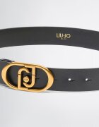 Liu Jo Широк колан от кожа Черен