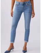 Liu Jo Скини дънки с усукан подгъв - Светлосин/Тъмносин