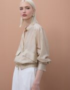Lola casademunt by maite Яке с лиосел и лен с двупосочен цип Бежов