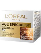 L'Oreal Paris Крем за лице против бръчки Age Specialist 65+ 50 мл Против стареене/Изглаждане/Тонизиране/Намаляване на кожната пигментация/Твърдост/Укрепва защитната бариера на кожата