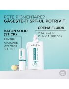 L'Oreal Paris Твърд слънцезащитен стик Bright Reveal Много висока слънцезащита SPF 50+ Съдържа витамин Е Против пигментни петна Невидим върху грим 9 мл