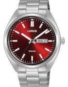 Lorus Часовник Classic RH369AX9 - кварцов механизъм - червен циферблат - водоустойчивост 10 ATM - стоманена верижка - 100м
