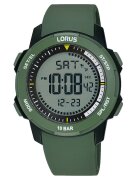Lorus Часовник Sport R2377PX9 - дигитален - зелена каучукова каишка - водоустойчив 10 ATM - спортен стил