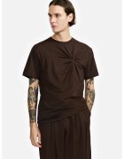 LOUIS GABRIEL NOUCHI Тениска Regular fit с детайл отпред - Кафяв