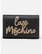 Love Moschino Чанта през рамо от еко кожа с голямо лого - Златист/Черен