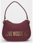 Love Moschino Чанта през рамо от еко кожа с метално лого - Виолетов