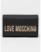 Love Moschino Чанта през рамо от еко кожа с презрамка с верижка и лого - Черен