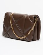 Love Moschino Чанта през рамо от еко кожа с презрамка с верижка Тъмнокафяв